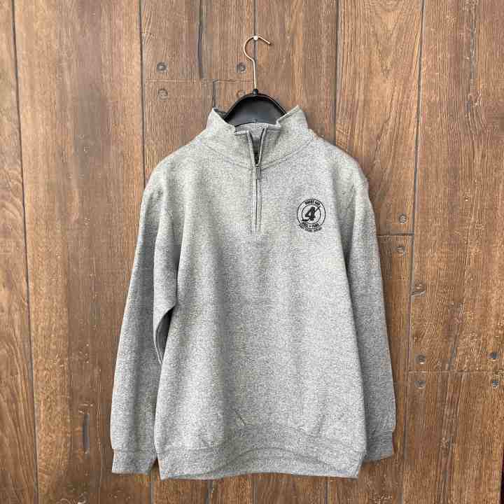 Salt & Pepper Quarter Zip Sweater with Embroidered Logo