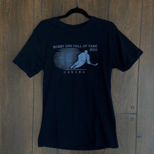 Navy Bobby Orr Hall Of Fame Flying Orr T-Shirt